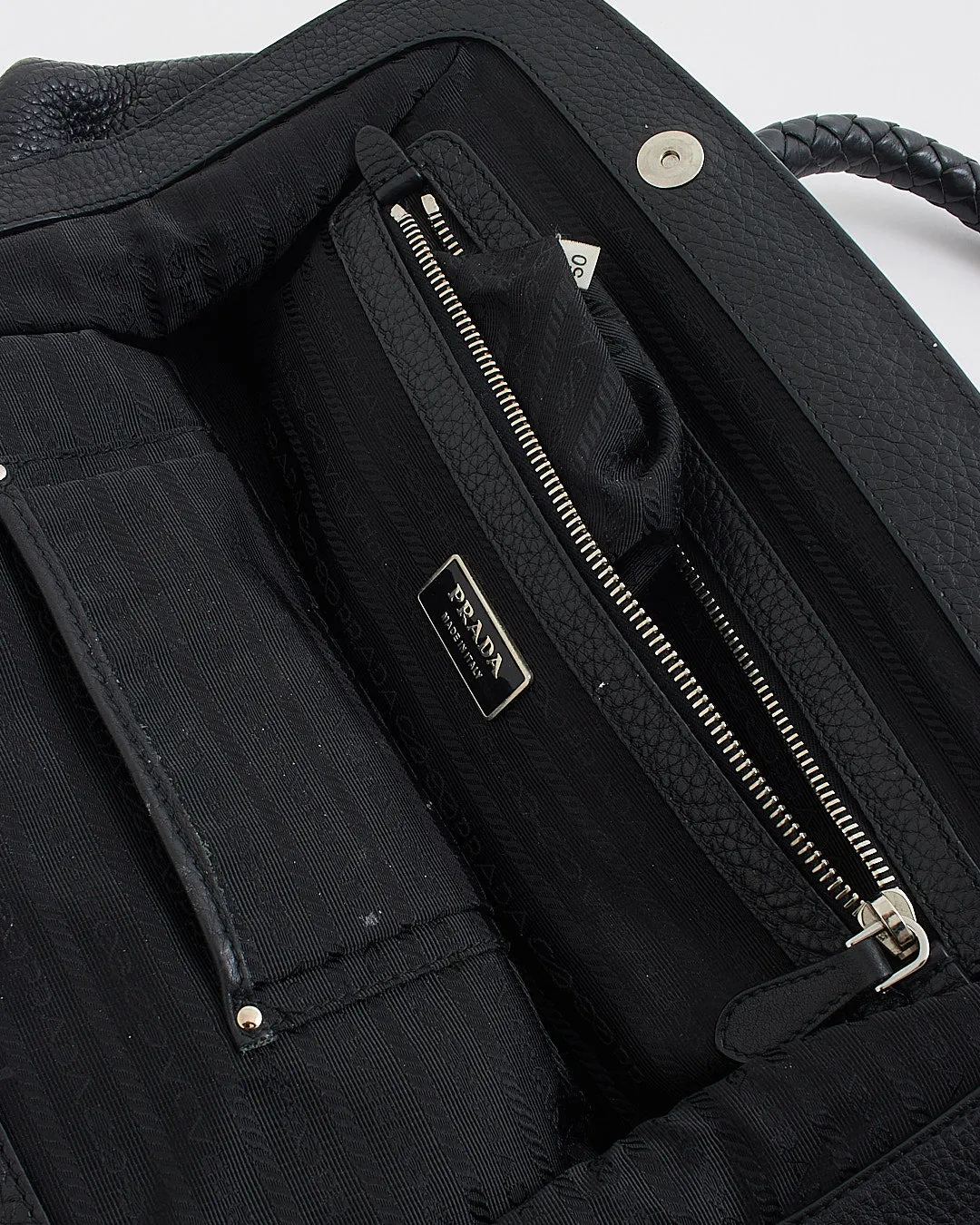Prada Black Leather Doctor's Bag / Bowler Tote