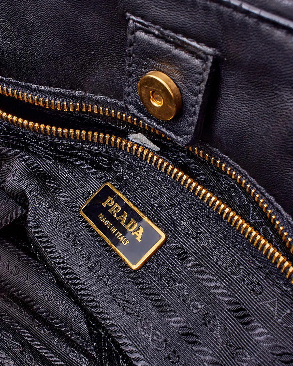 Prada Black Nappa Leather Fiocco Bow Tote Bag