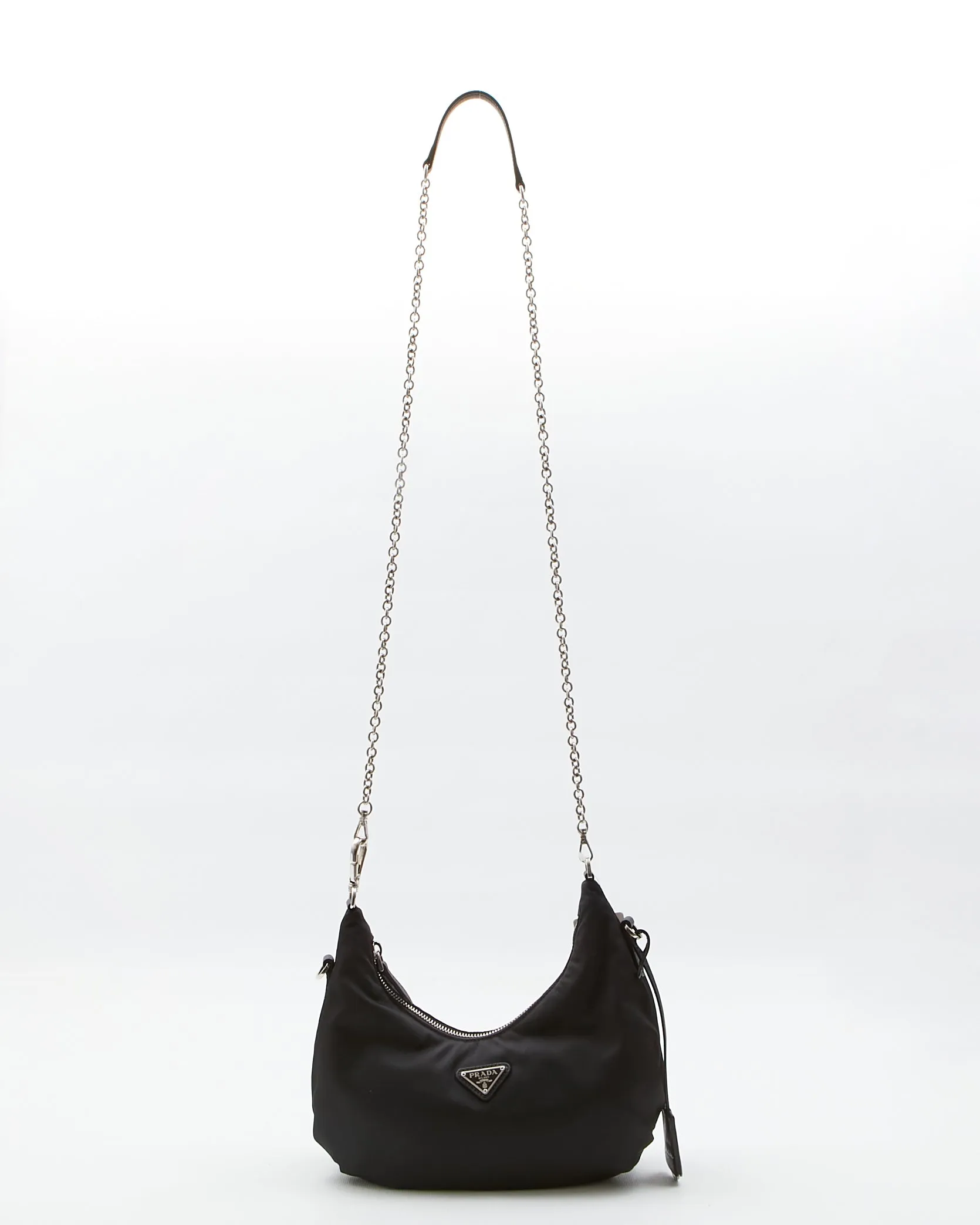 Prada Black Tessuto Nylon Re-Edition 2006 Chain Bag