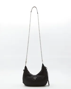 Prada Black Tessuto Nylon Re-Edition 2006 Chain Bag