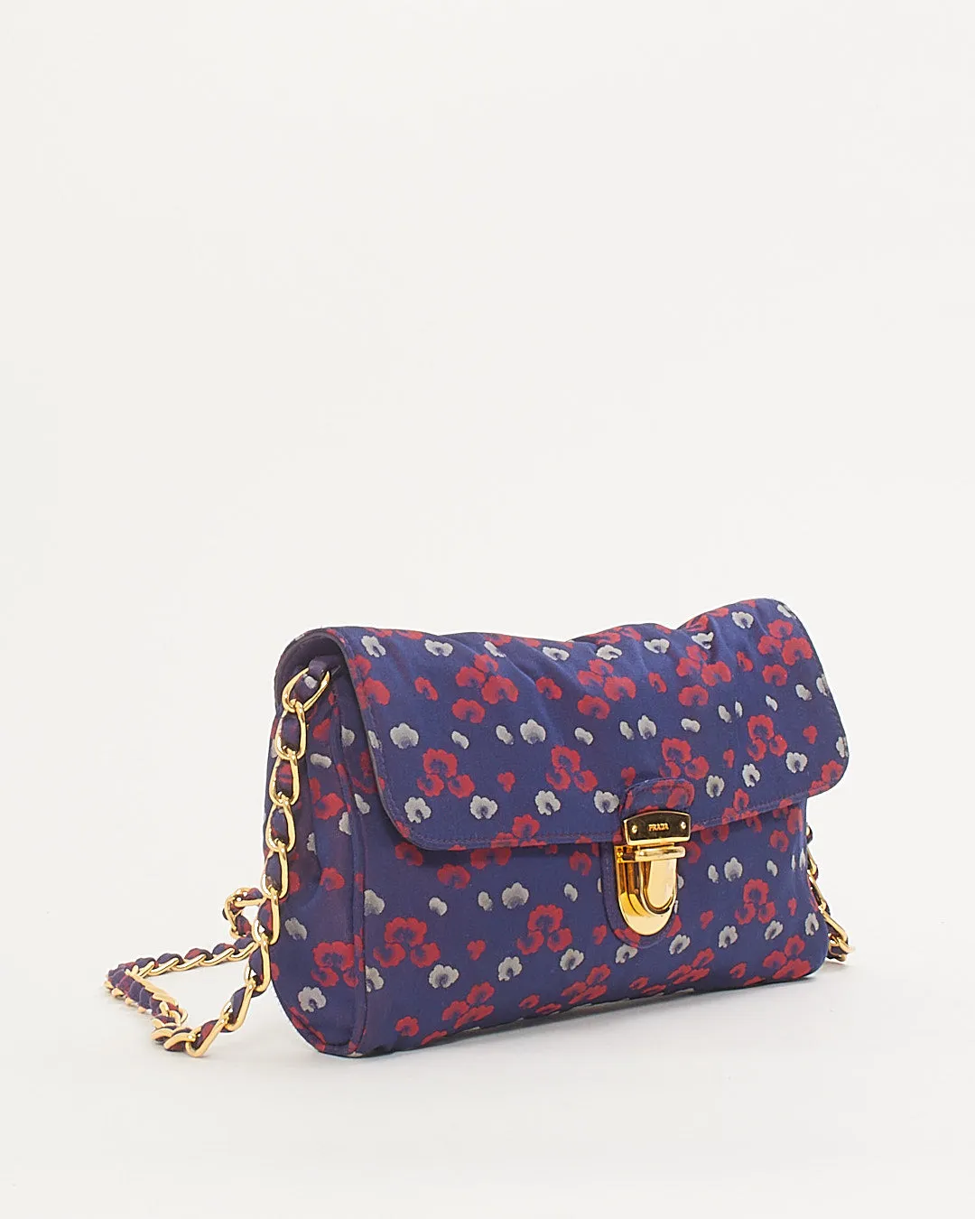 Prada Purple Floral Nylon Small Crossbody Bag
