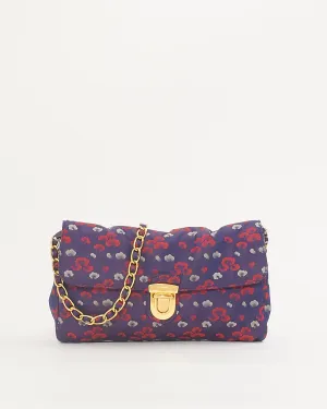 Prada Purple Floral Nylon Small Crossbody Bag