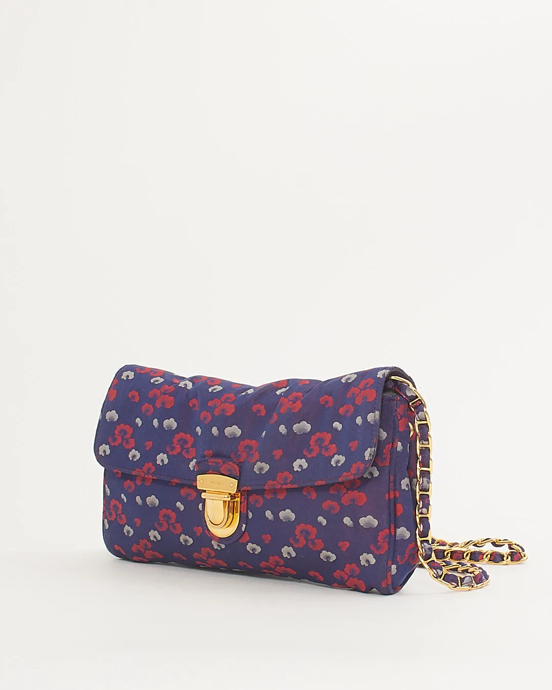 Prada Purple Floral Nylon Small Crossbody Bag
