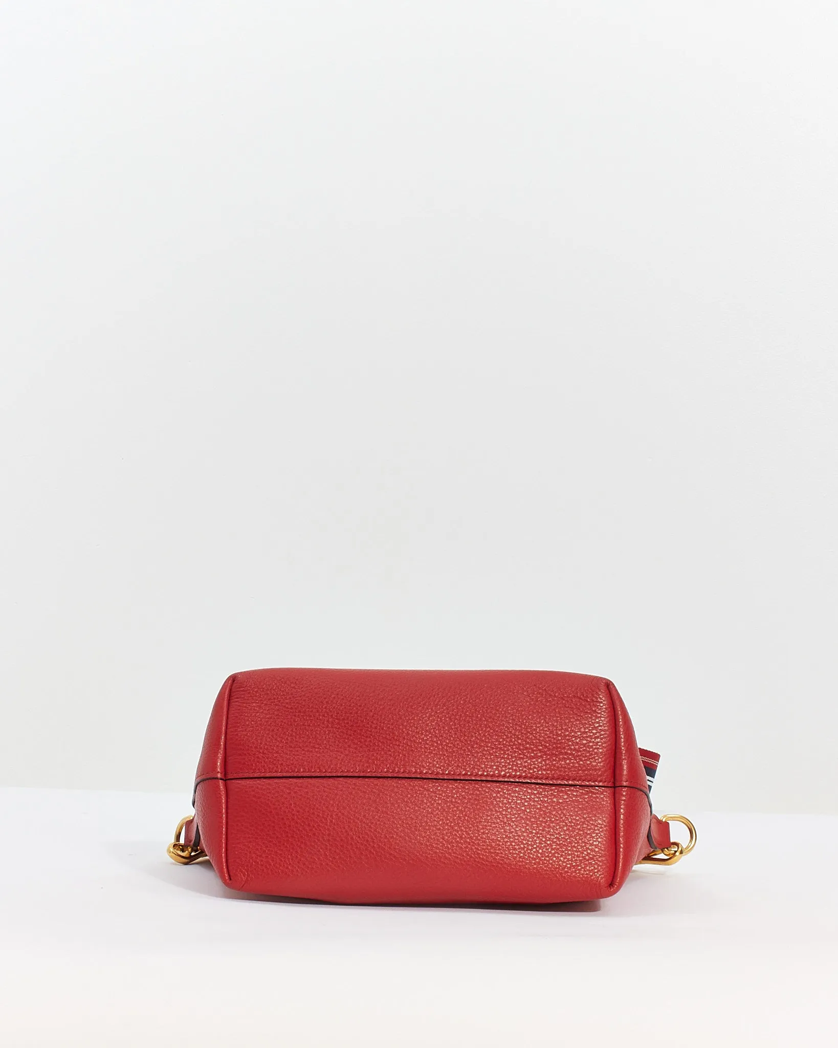 Prada Red Vitello Daino Leather Convertible Tote with Strap