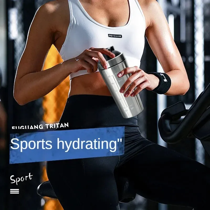 Premium Stainless Steel Protein Powder Shaker Bottle – 500ML/750ML Leak-Proof Gym Fitness Cup – Steel Ball for Smooth Mixing – Ideal for Whey Shakes & Sports Drinks – Durable & Easy to Clean