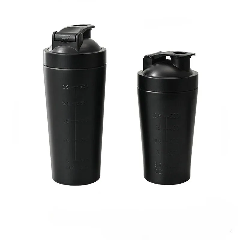 Premium Stainless Steel Protein Powder Shaker Bottle – 500ML/750ML Leak-Proof Gym Fitness Cup – Steel Ball for Smooth Mixing – Ideal for Whey Shakes & Sports Drinks – Durable & Easy to Clean
