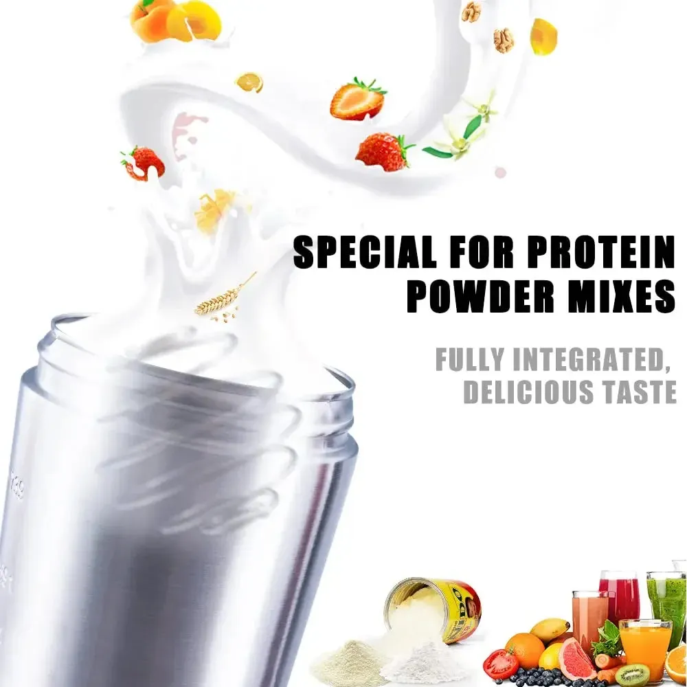Premium Stainless Steel Protein Powder Shaker Bottle – 500ML/750ML Leak-Proof Gym Fitness Cup – Steel Ball for Smooth Mixing – Ideal for Whey Shakes & Sports Drinks – Durable & Easy to Clean