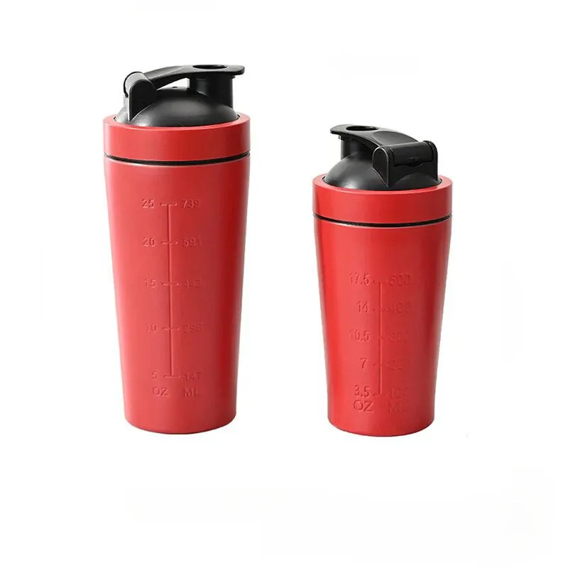 Premium Stainless Steel Protein Powder Shaker Bottle – 500ML/750ML Leak-Proof Gym Fitness Cup – Steel Ball for Smooth Mixing – Ideal for Whey Shakes & Sports Drinks – Durable & Easy to Clean