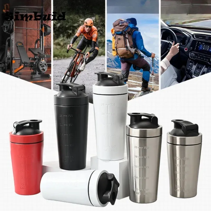 Premium Stainless Steel Protein Powder Shaker Bottle – 500ML/750ML Leak-Proof Gym Fitness Cup – Steel Ball for Smooth Mixing – Ideal for Whey Shakes & Sports Drinks – Durable & Easy to Clean