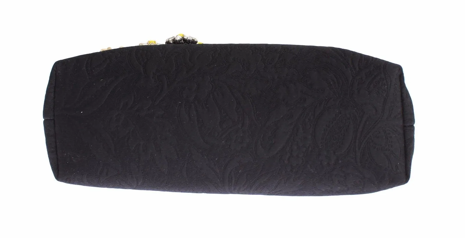 Purse VANDA Black Brocade Floral Crystal Clutch