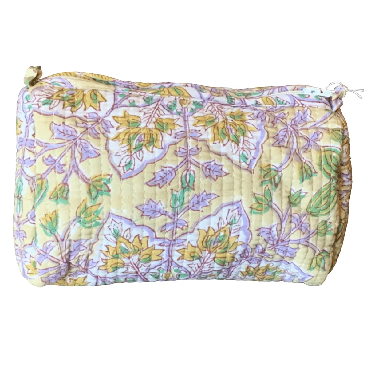 Quilted Block Print Toiletry Bag | 5 x 3 x 3