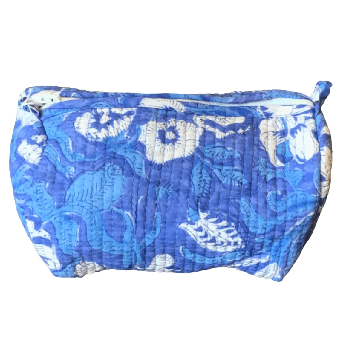 Quilted Block Print Toiletry Bag | 5 x 3 x 3