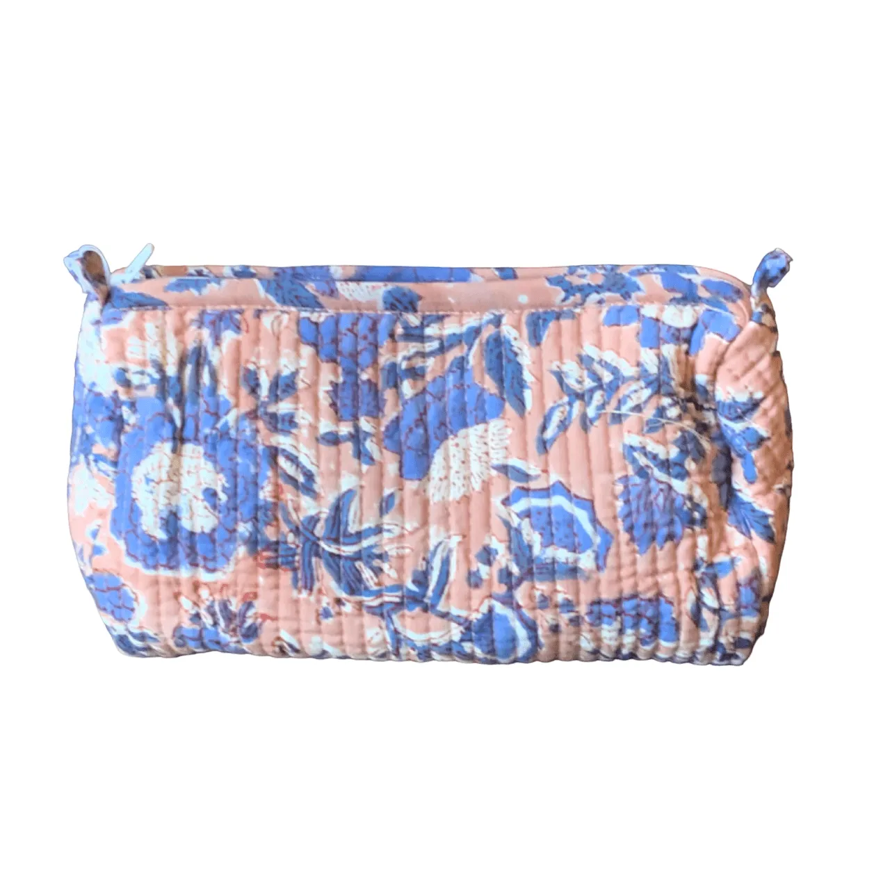 Quilted Block Print Toiletry Bag | 5 x 3 x 3