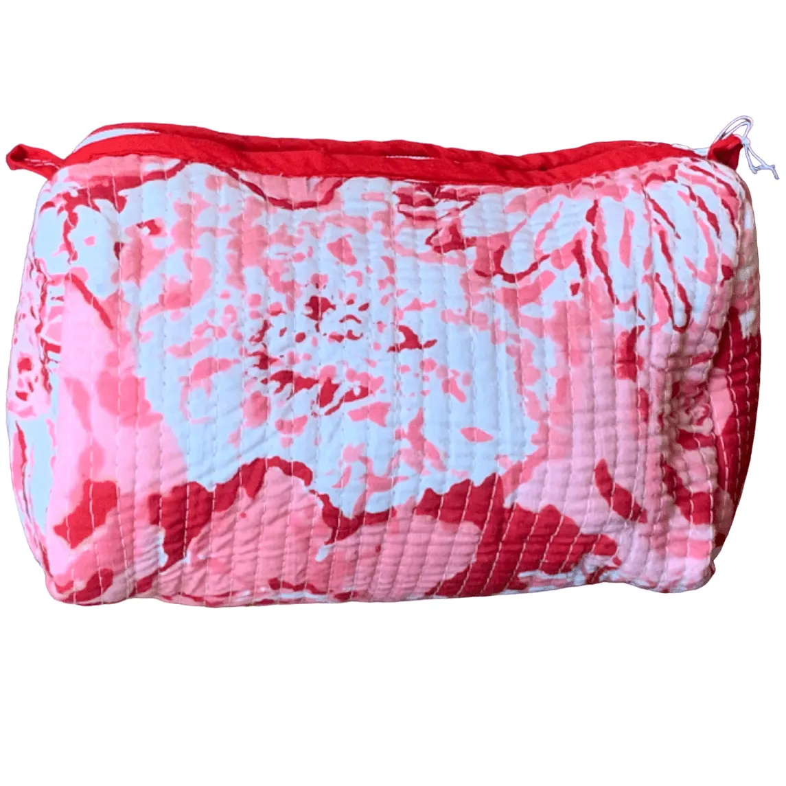 Quilted Block Print Toiletry Bag | 5 x 3 x 3