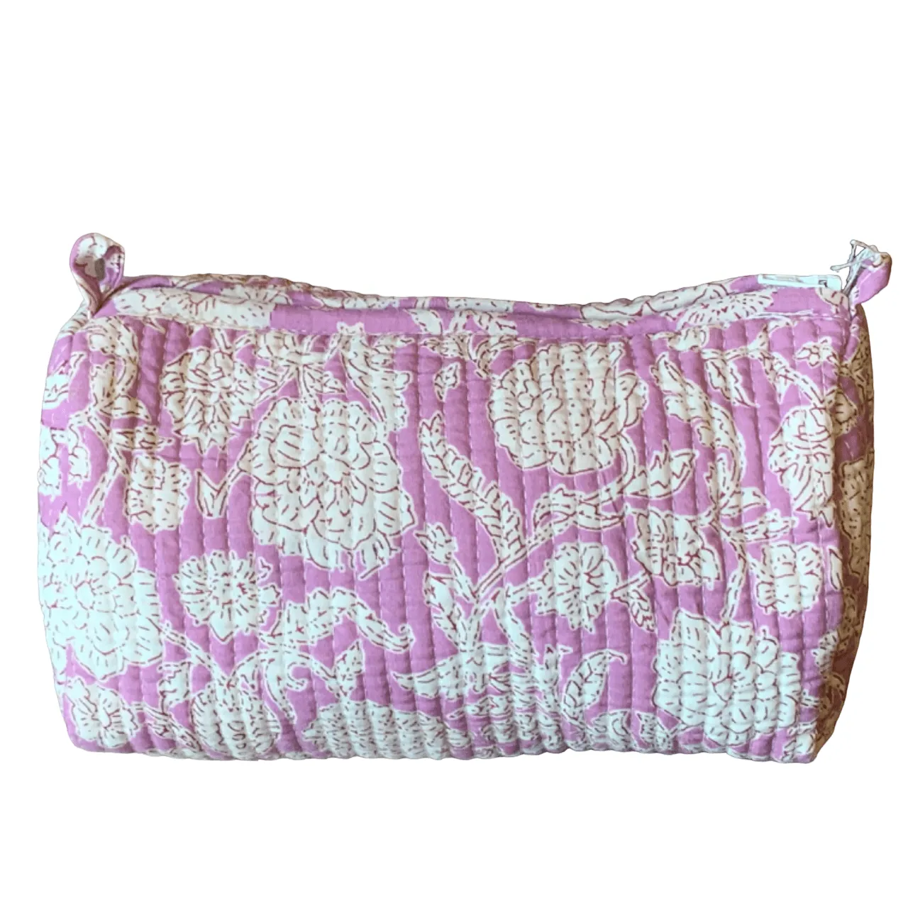 Quilted Block Print Toiletry Bag | 5 x 3 x 3
