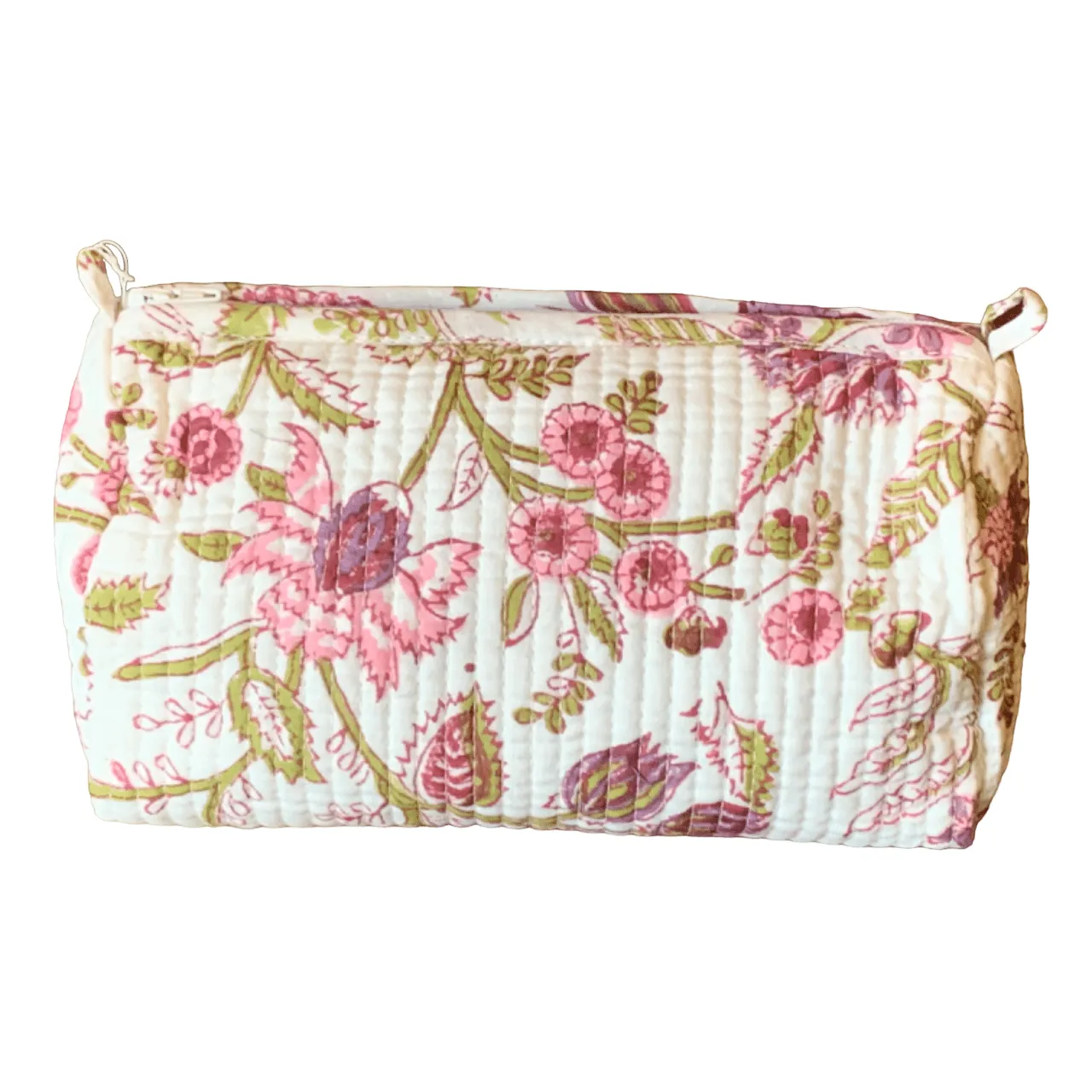 Quilted Block Print Toiletry Bag | 5 x 3 x 3