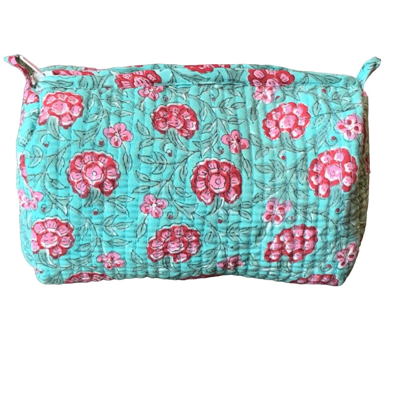 Quilted Block Print Toiletry Bag | 5 x 3 x 3