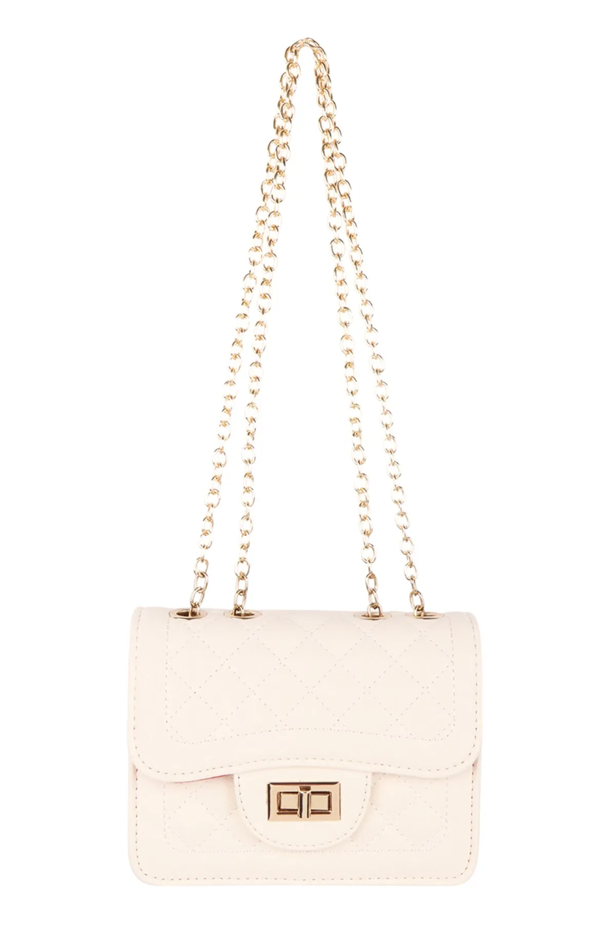 QUILTED DIAMOND LEATHER CROSS BODY BAG