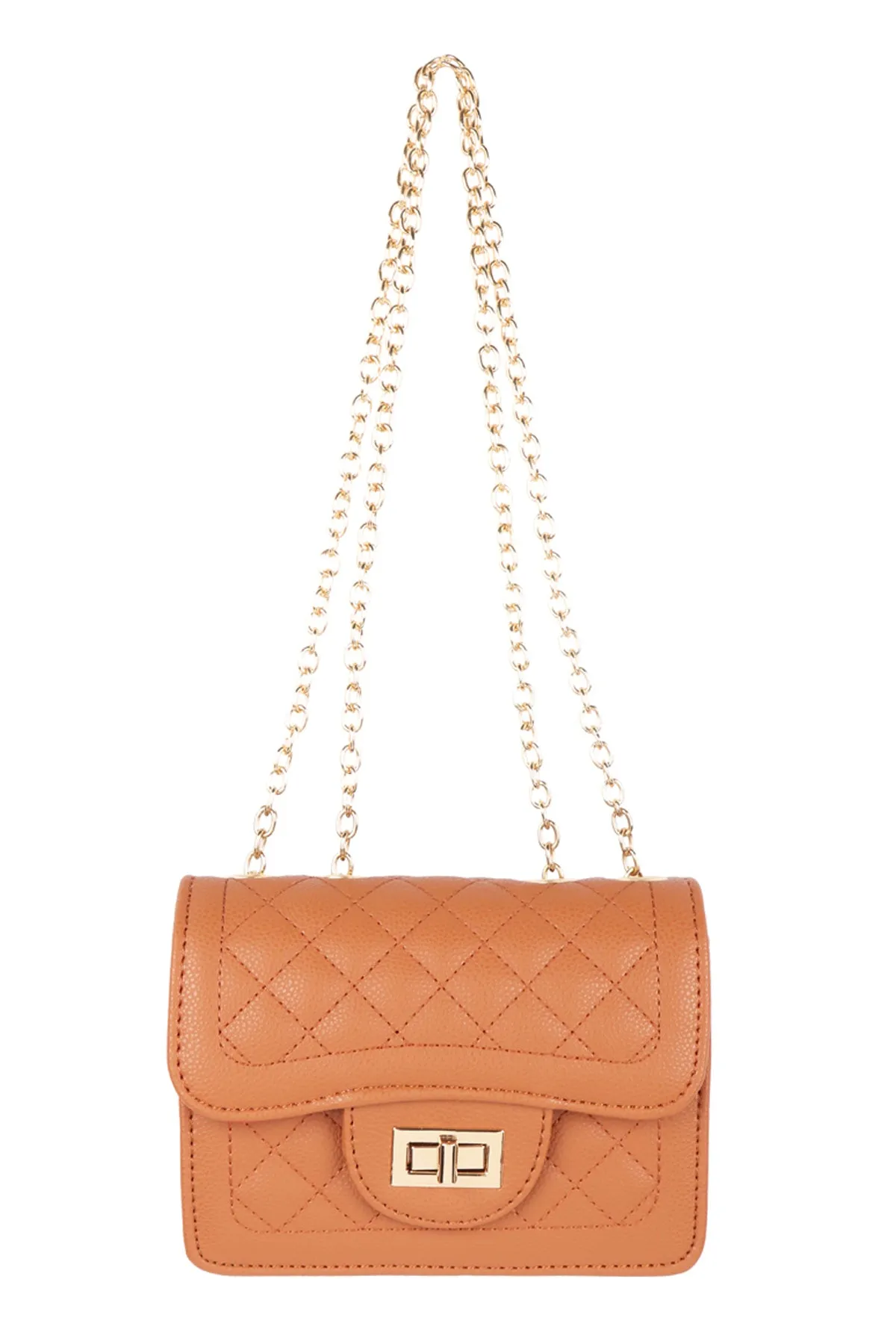 QUILTED DIAMOND LEATHER CROSS BODY BAG