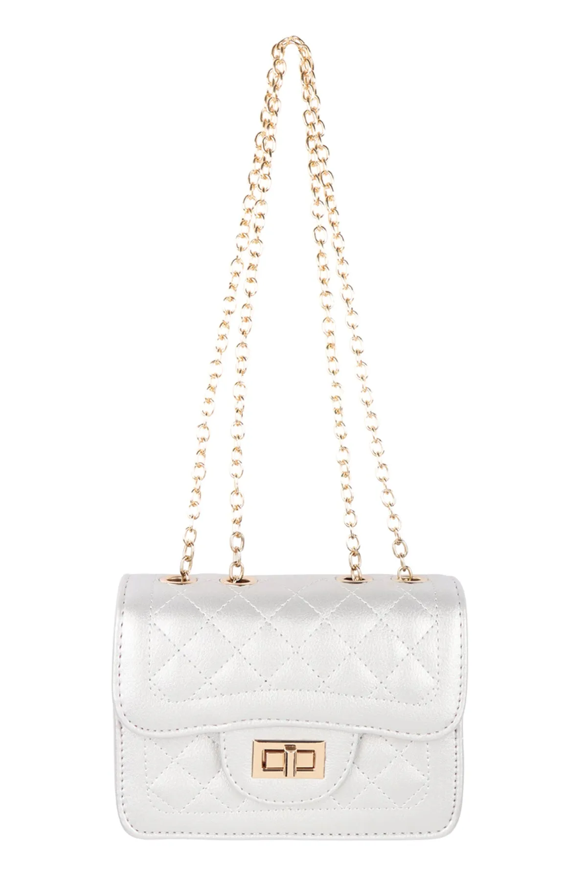 QUILTED DIAMOND LEATHER CROSS BODY BAG
