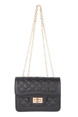 QUILTED DIAMOND LEATHER CROSS BODY BAG