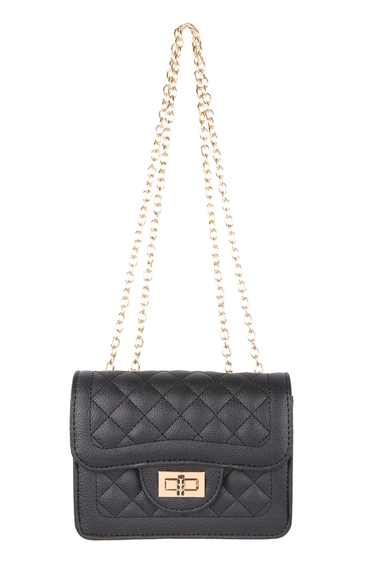 QUILTED DIAMOND LEATHER CROSS BODY BAG