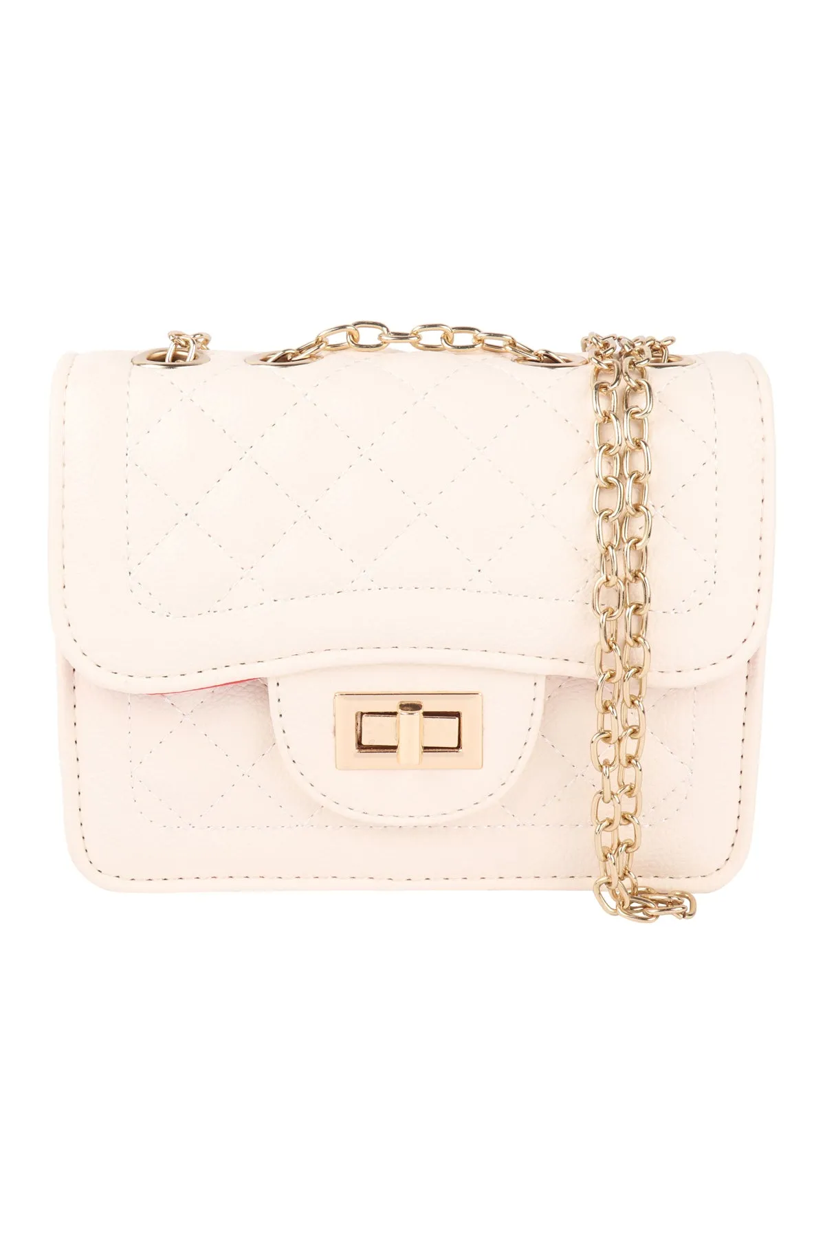 QUILTED DIAMOND LEATHER CROSS BODY BAG