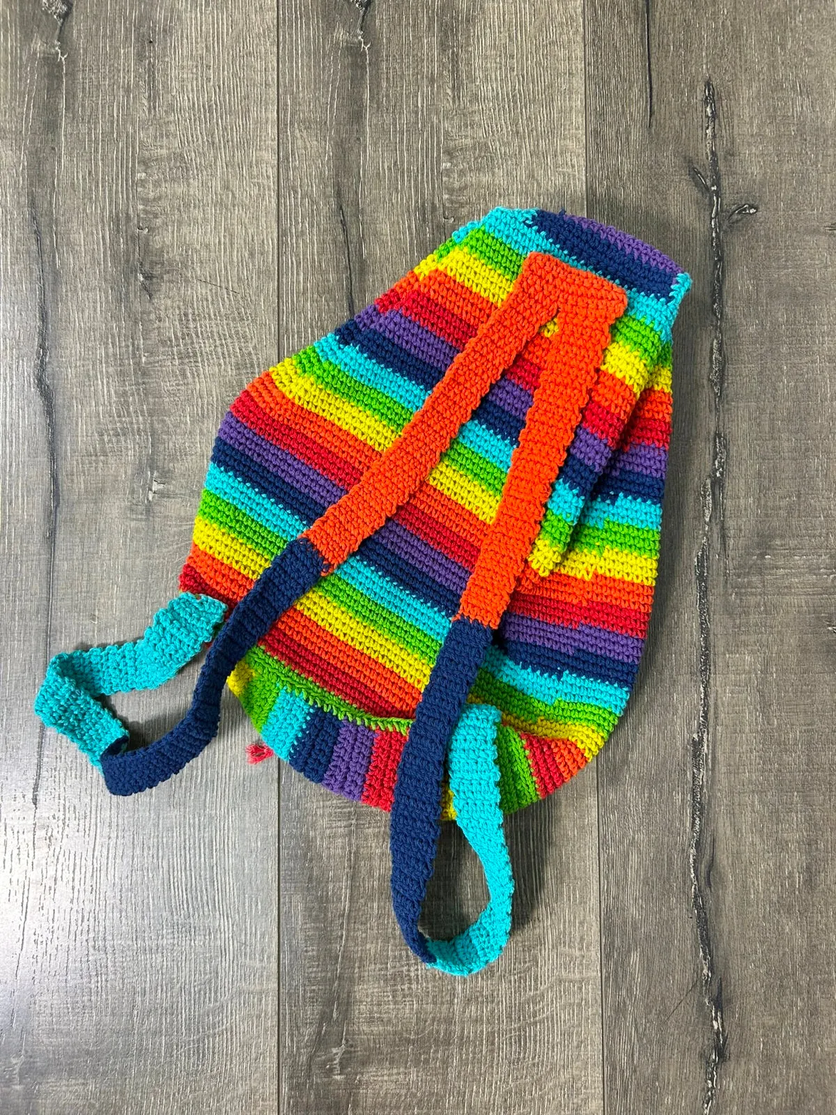 Rainbow Crochet Rucksack