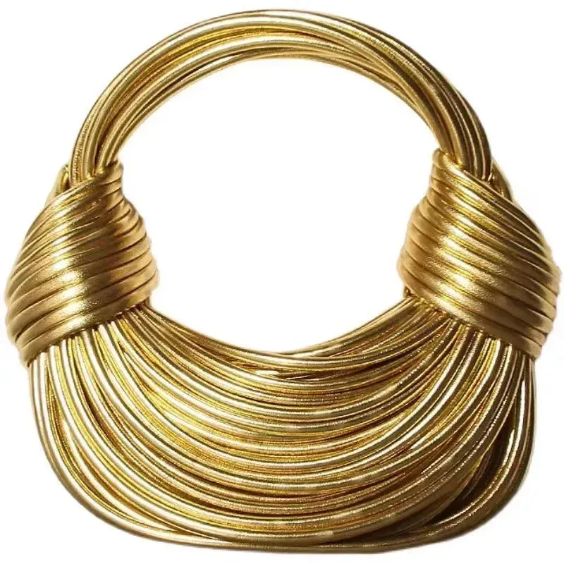 Rainbow Gold Woven Circle Bag