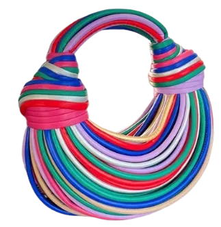 Rainbow Gold Woven Circle Bag