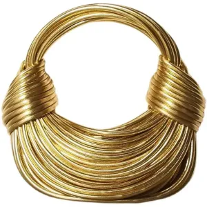 Rainbow Gold Woven Circle Bag