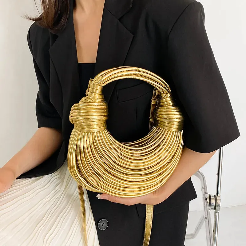 Rainbow Gold Woven Circle Bag