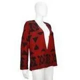 Ralph Lauren Red & Black Beaded Jacket | US 4