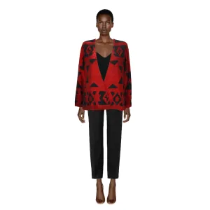 Ralph Lauren Red & Black Beaded Jacket | US 4