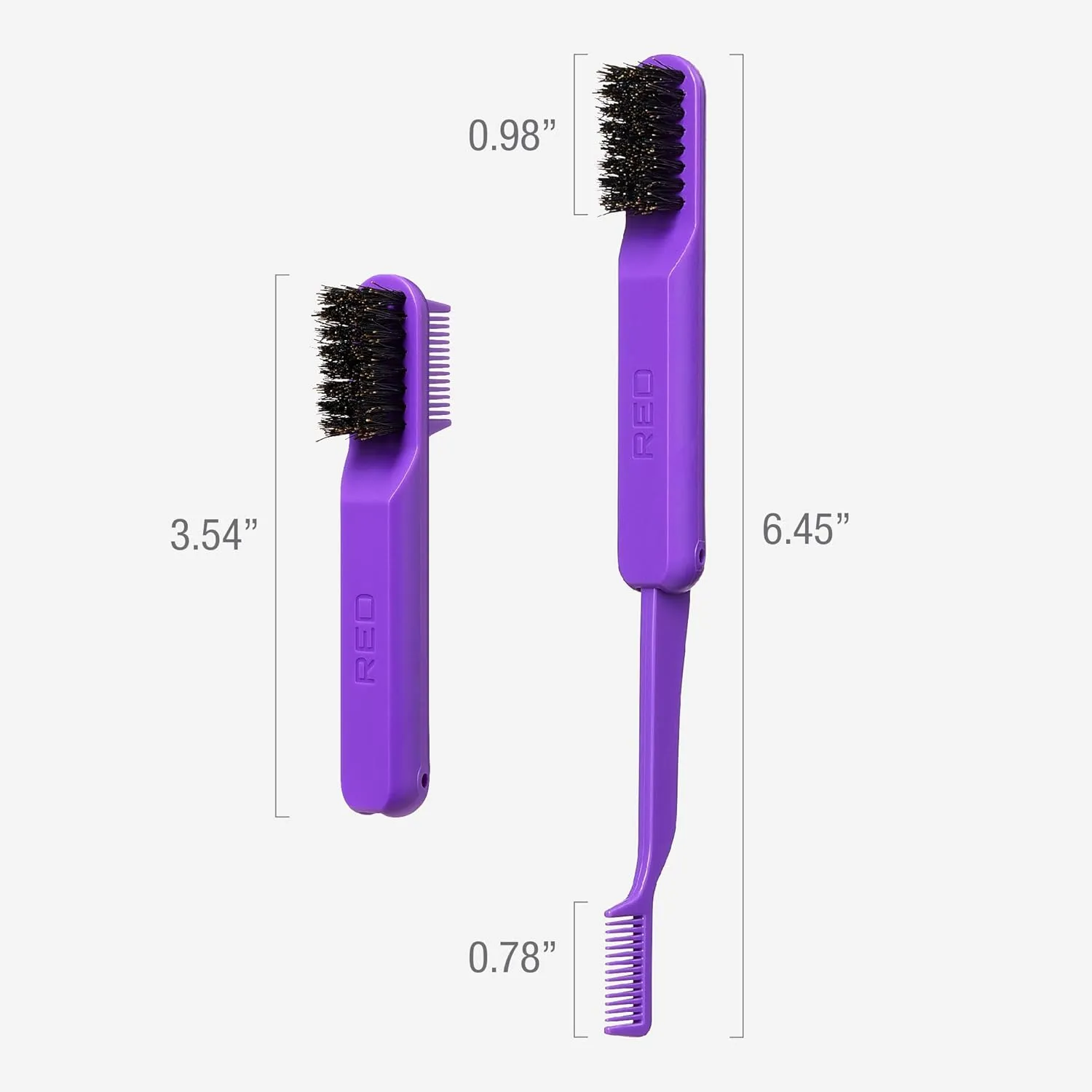 Red by Kiss Edge Fold Travel Size HH118 – Folding Edge Brush for Baby Hairs & Touch-Ups | Compact & Portable