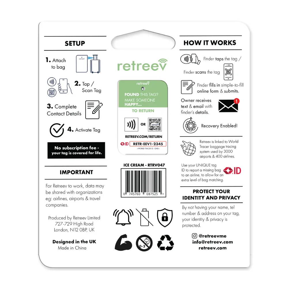 Retreev Smart Tag - Icecream