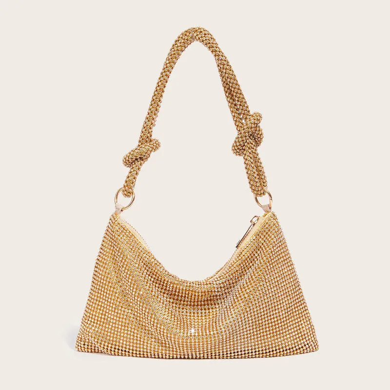 Rhinestone Knotted Evening Bag