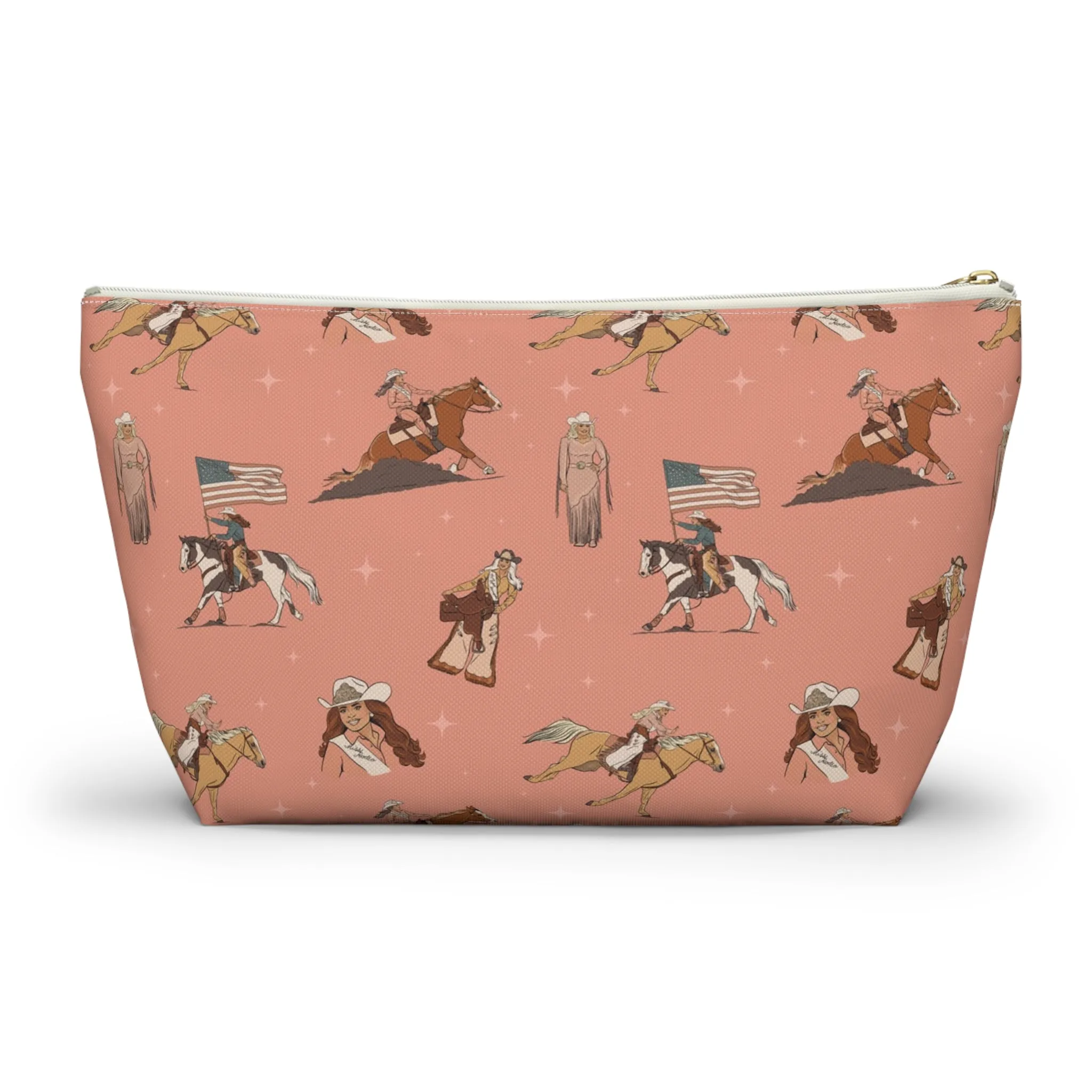 Rodeo Queen Pencil Pouch in Coral