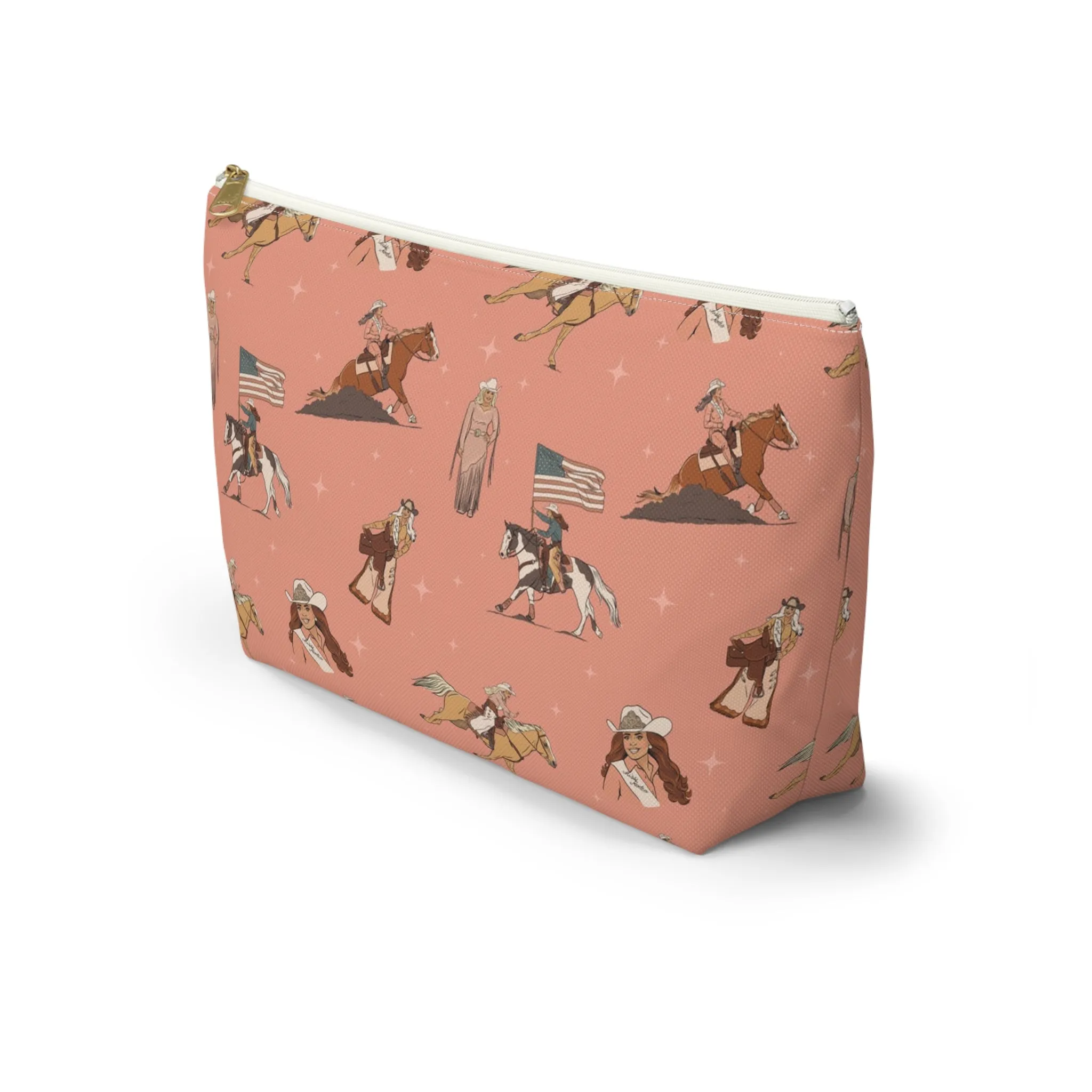 Rodeo Queen Pencil Pouch in Coral