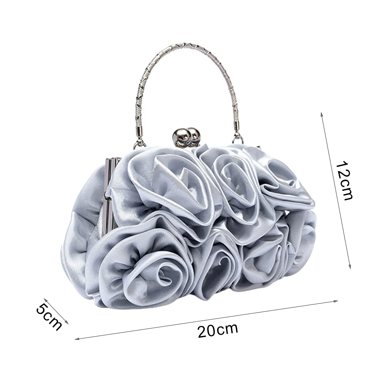 Rose Tote Bag Metal Handle