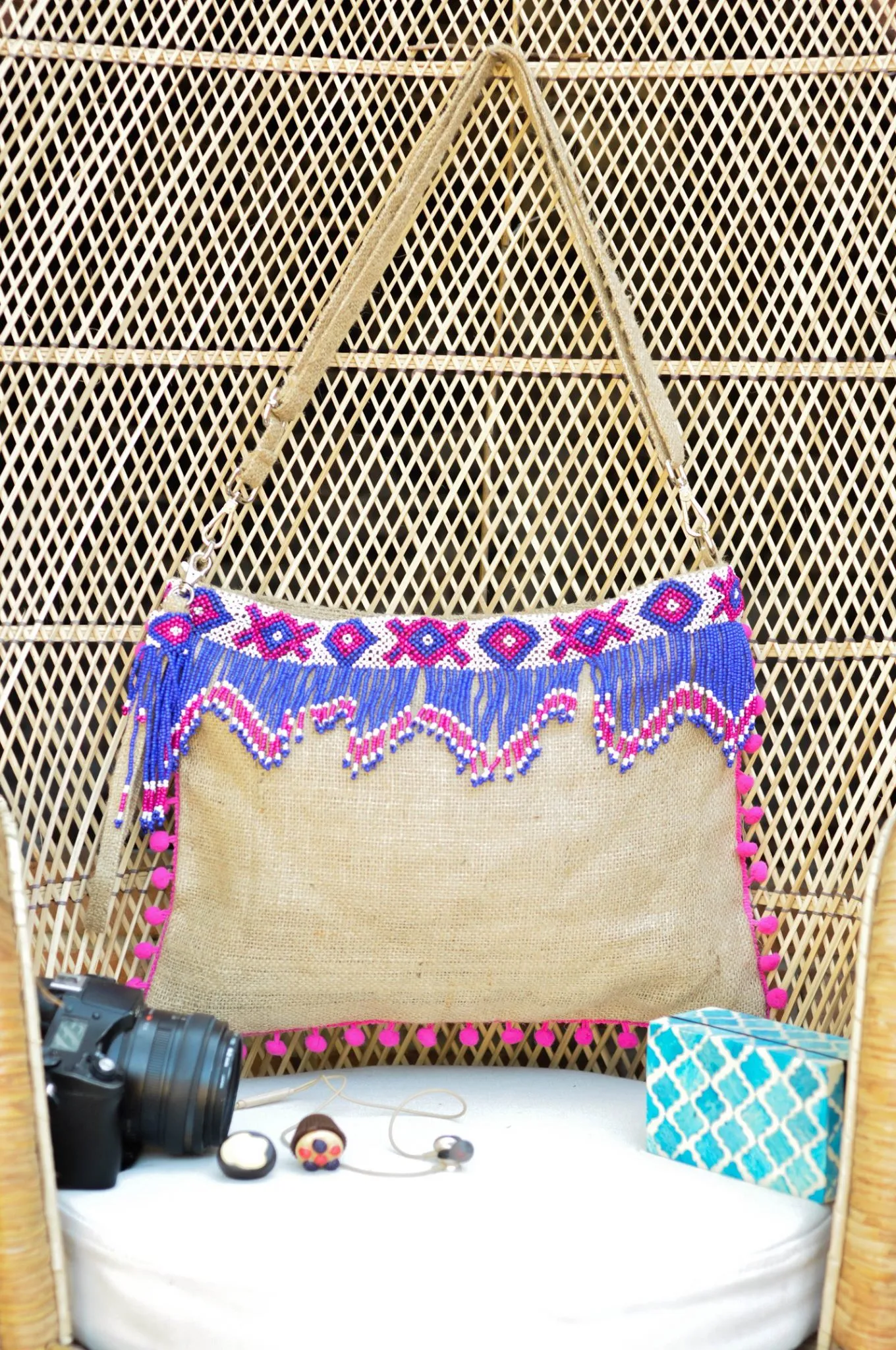 Rosie Beaded Jute Bag