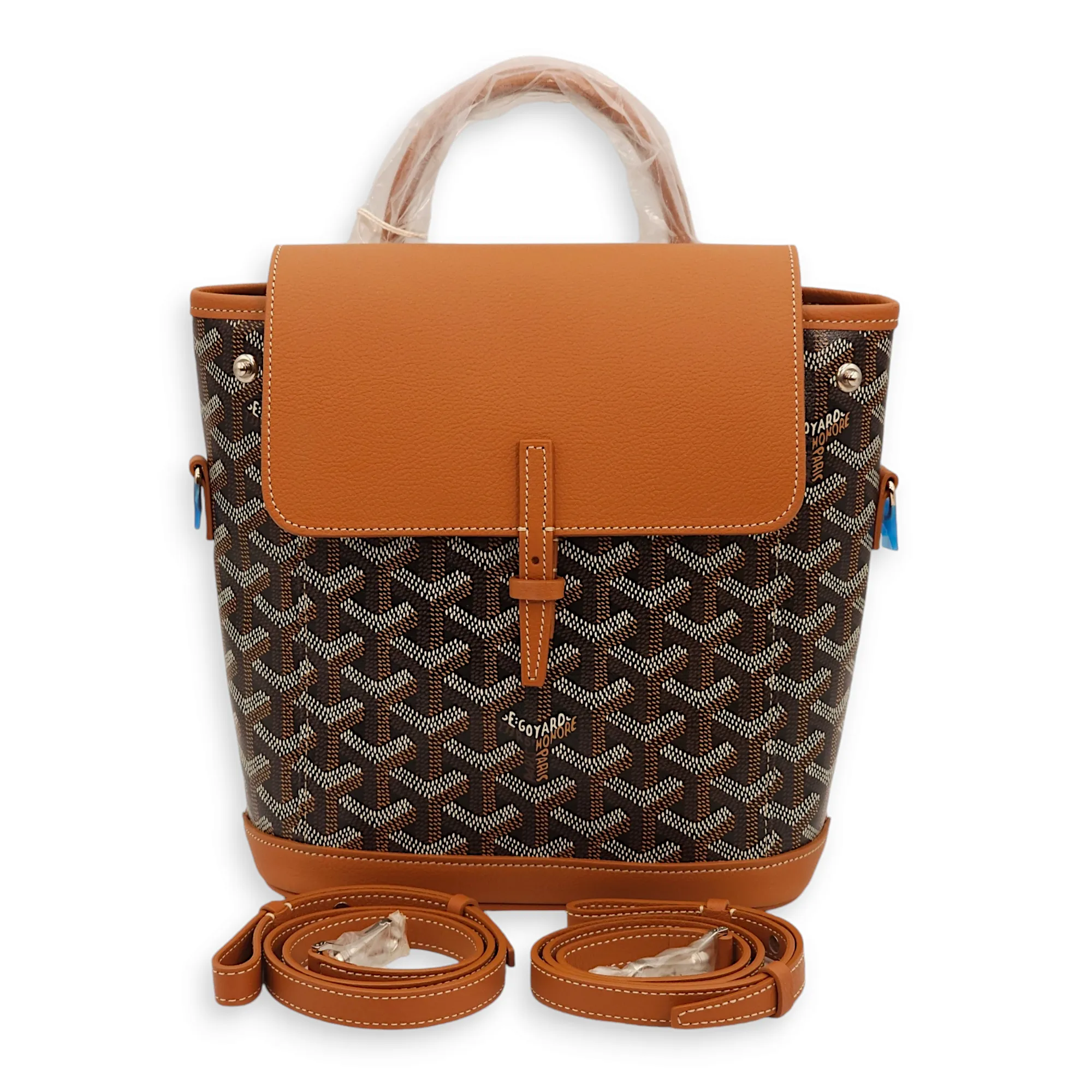Sac A Dos Alpin Mini 2 Black, Brown Backpack in Goyardine Canvas, Palladium hardware