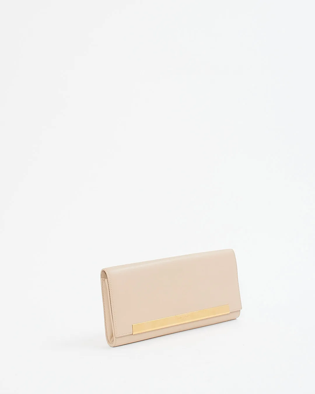 Saint Laurent Beige Leather Clutch