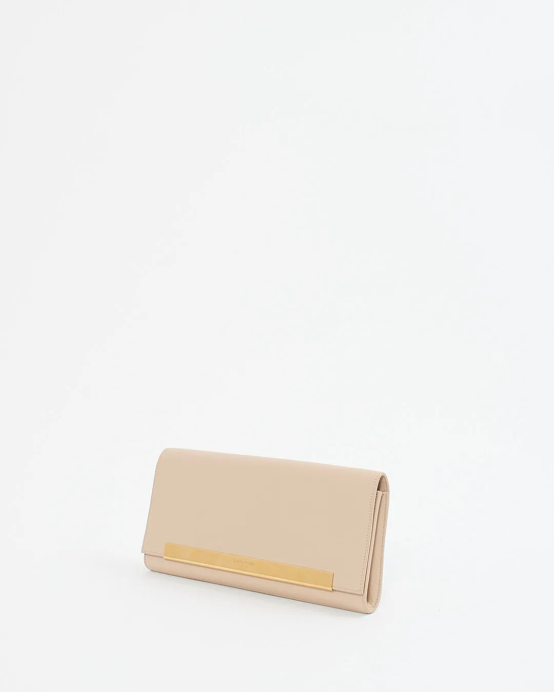 Saint Laurent Beige Leather Clutch