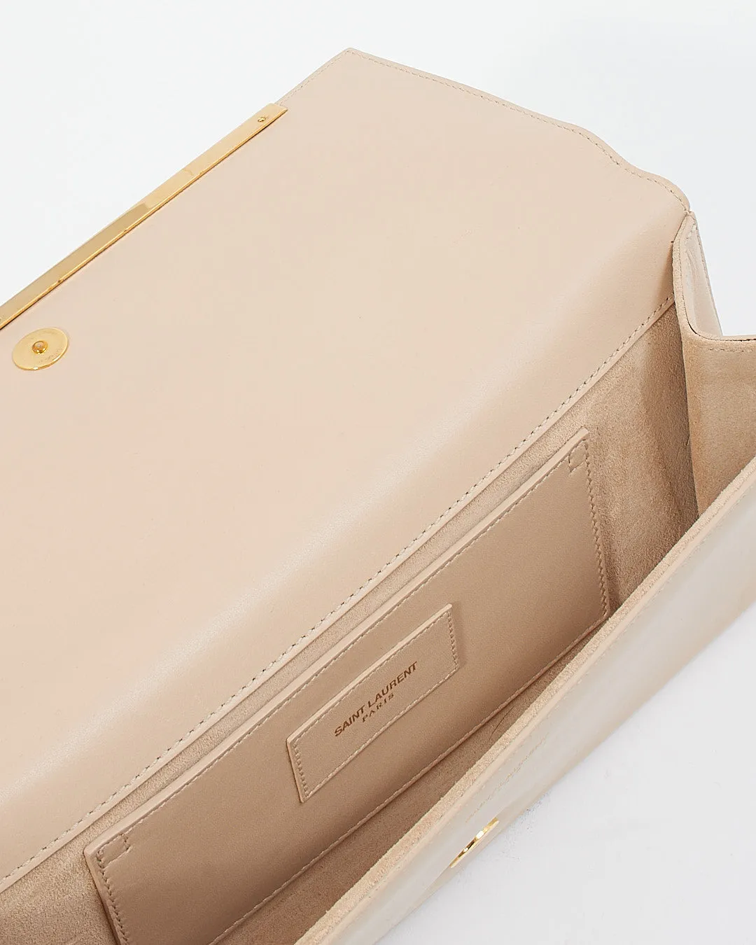 Saint Laurent Beige Leather Clutch