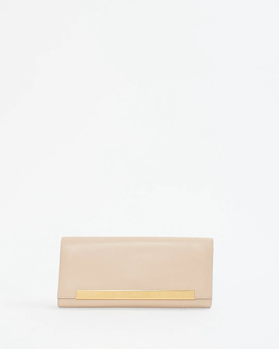 Saint Laurent Beige Leather Clutch
