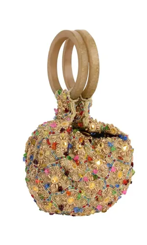 Sand Blossom Wristlet Bag