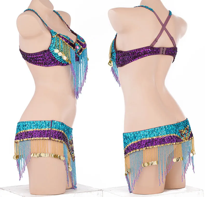 Sequins Beaded Belly Dance Costume