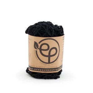 Short Handle Organic Cotton Net Tote Bag - Black