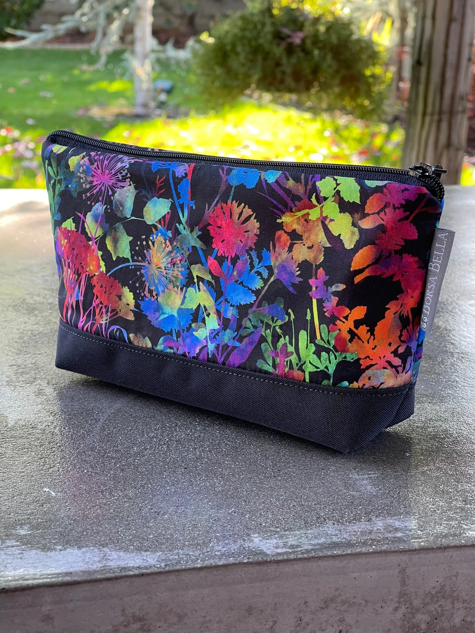 Side Kick Gusseted Zippered Pouch Urban Jungle Fabric